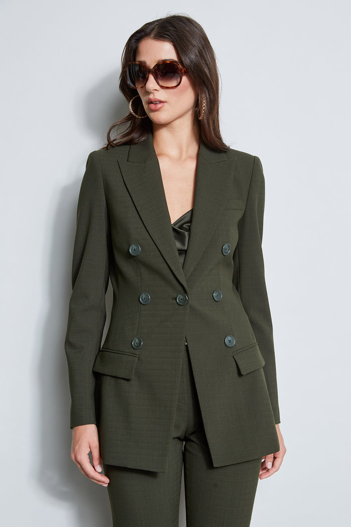 elie tahari 7 Button Blazer OLIVE