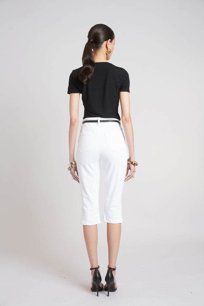 Elie Tahari Asymmetric Knot T-Shirt BLACK