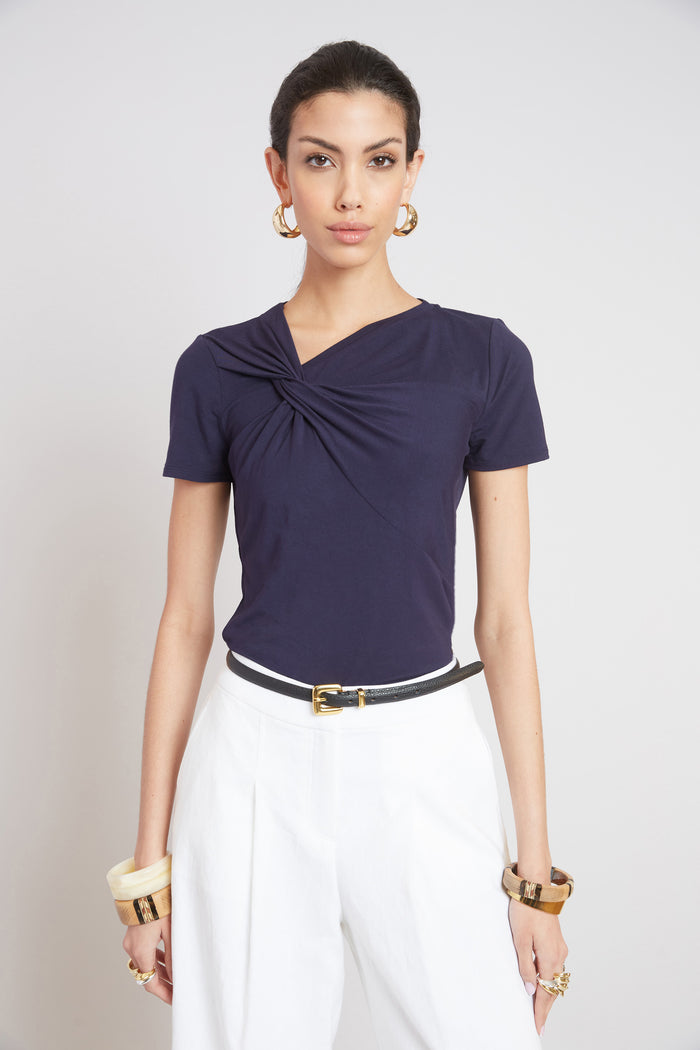 elie tahari Asymmetric Knot T-Shirt STARGAZER