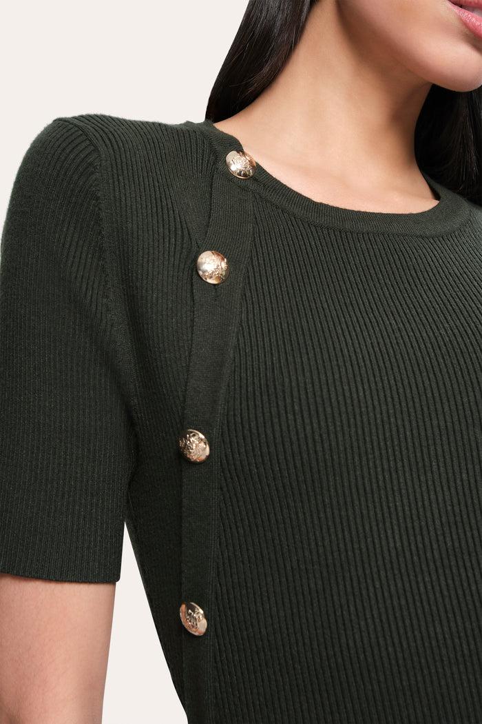 Elie Tahari Bella Ribbed Dress DARK WILLOW