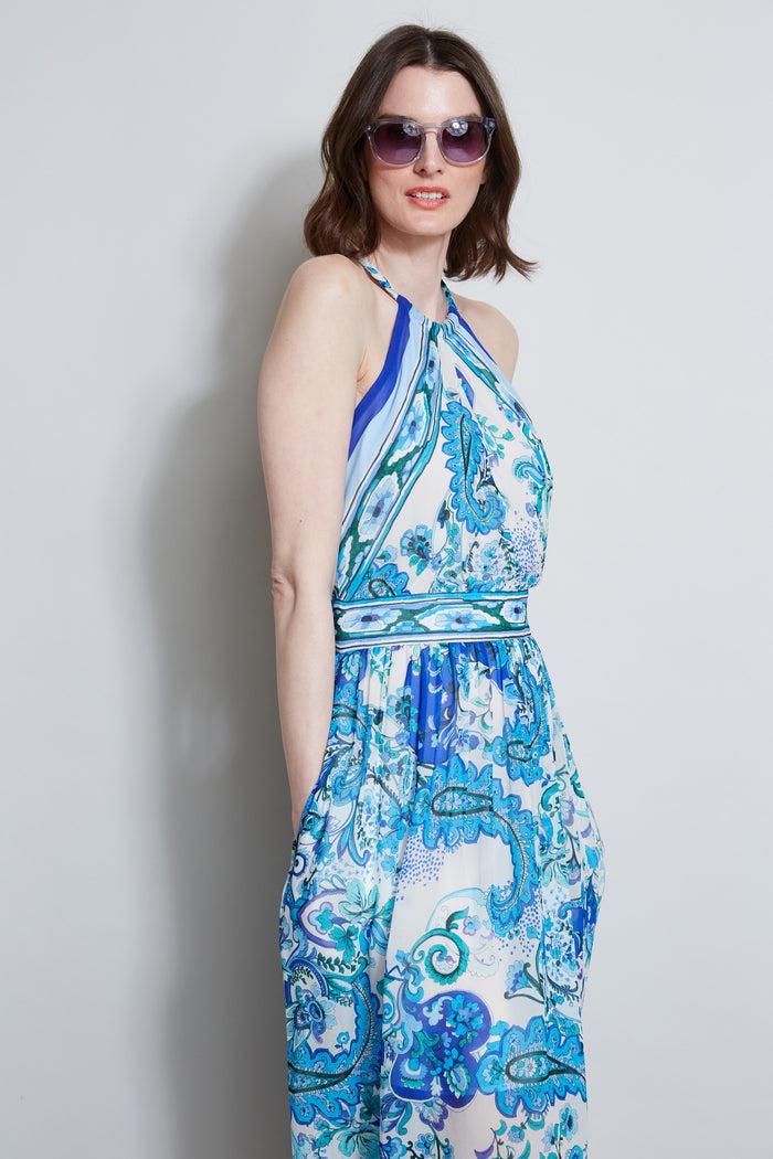 Elie Tahari Calypso Halter Dress MULTI