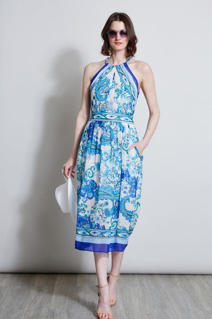 Elie Tahari Calypso Halter Dress MULTI