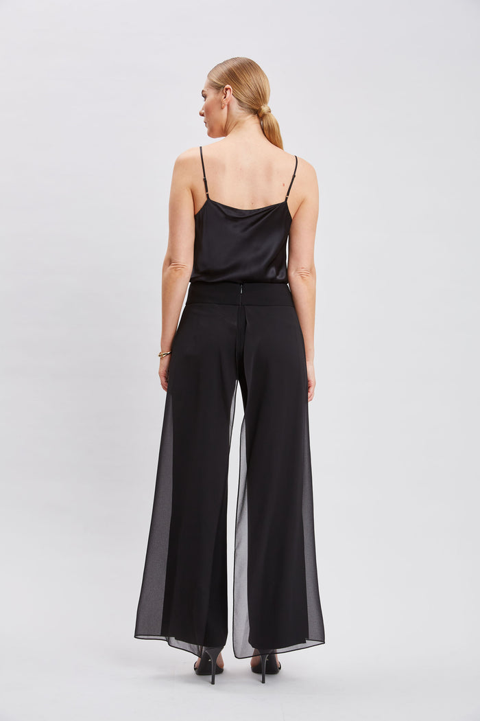 Elie Tahari Chiffon Panel Pant BLACK