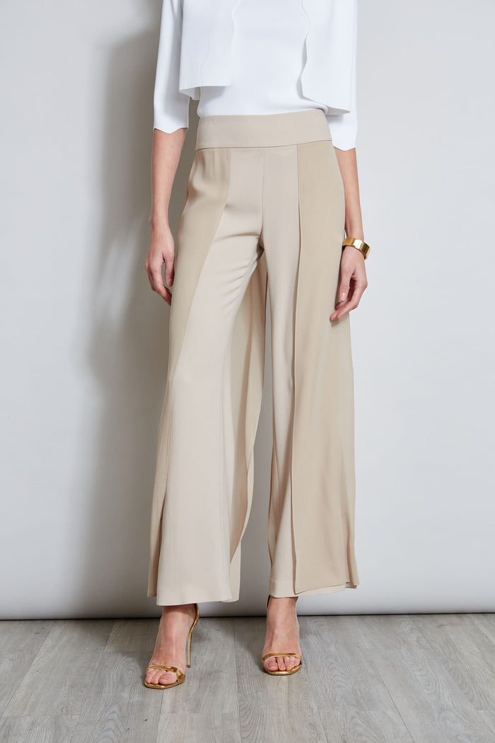Elie Tahari Chiffon Panel Pant ISLAND SAND