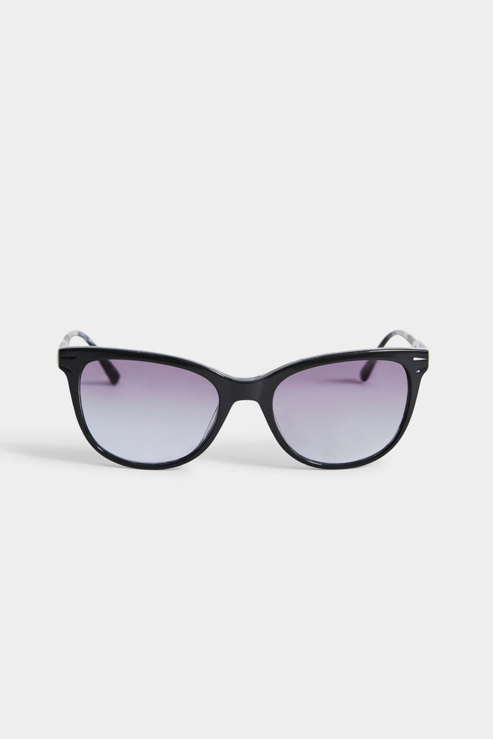 elie tahari Classic Round Sunglasses BLACK