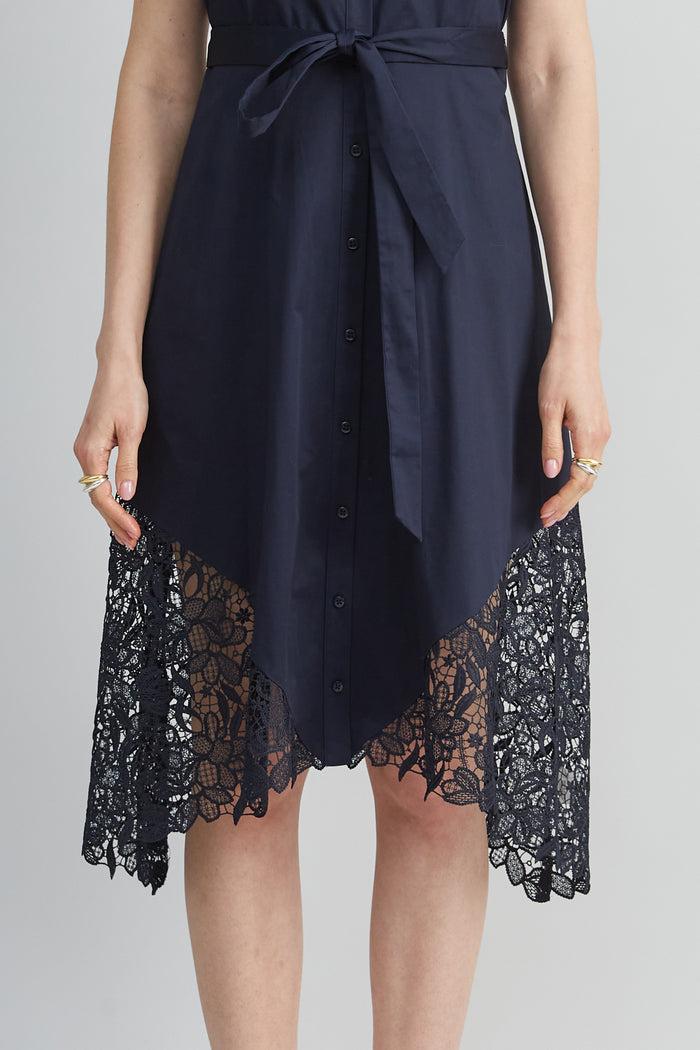 Elie Tahari Cotton Lace Hem Dress STARGAZER