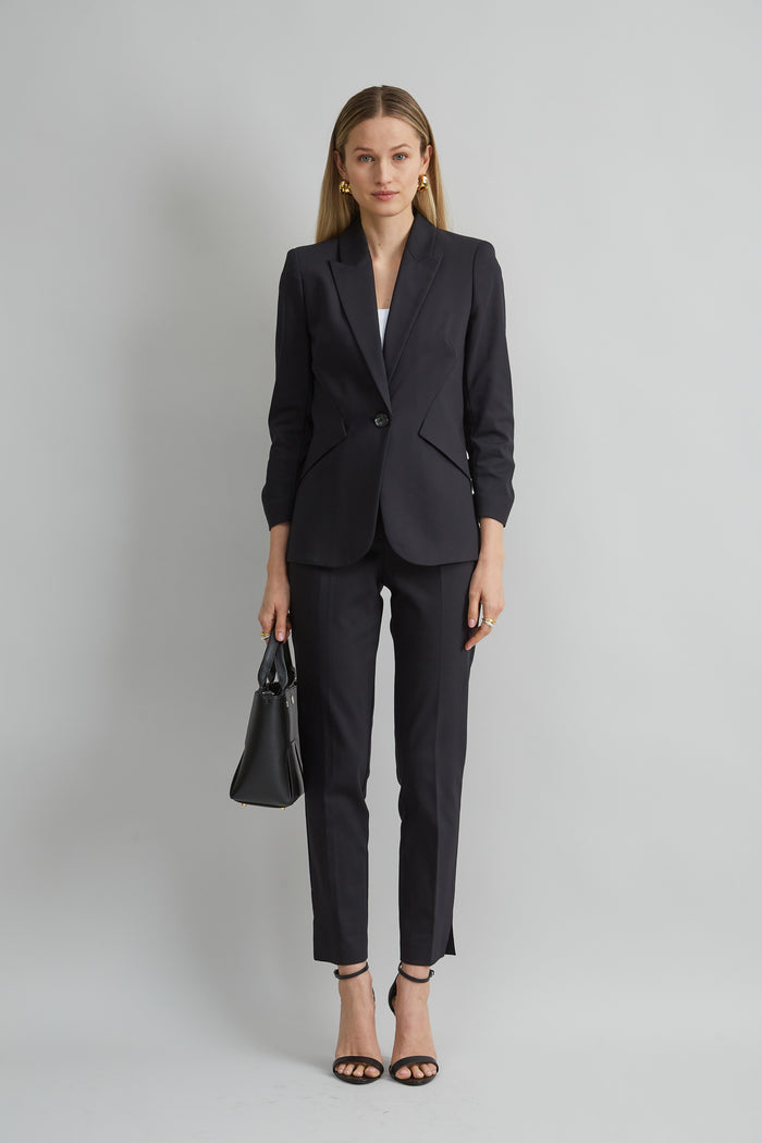 Elie Tahari Cotton Panel Blazer BLACK