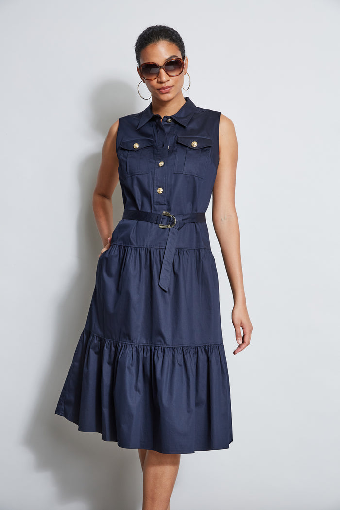 Elie Tahari Cotton Utility Dress STARGAZER