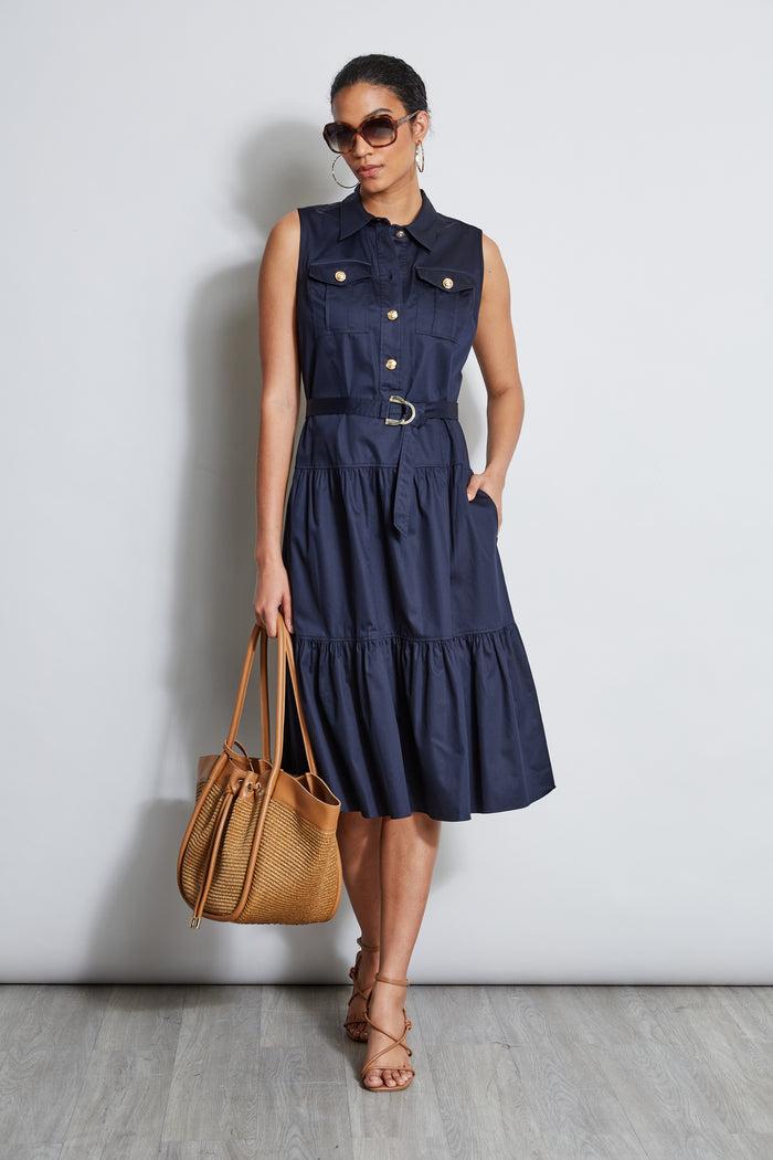 elie tahari Cotton Utility Dress STARGAZER