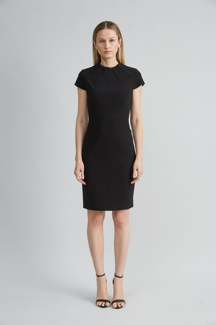 elie tahari Crepe Dart Dress Black