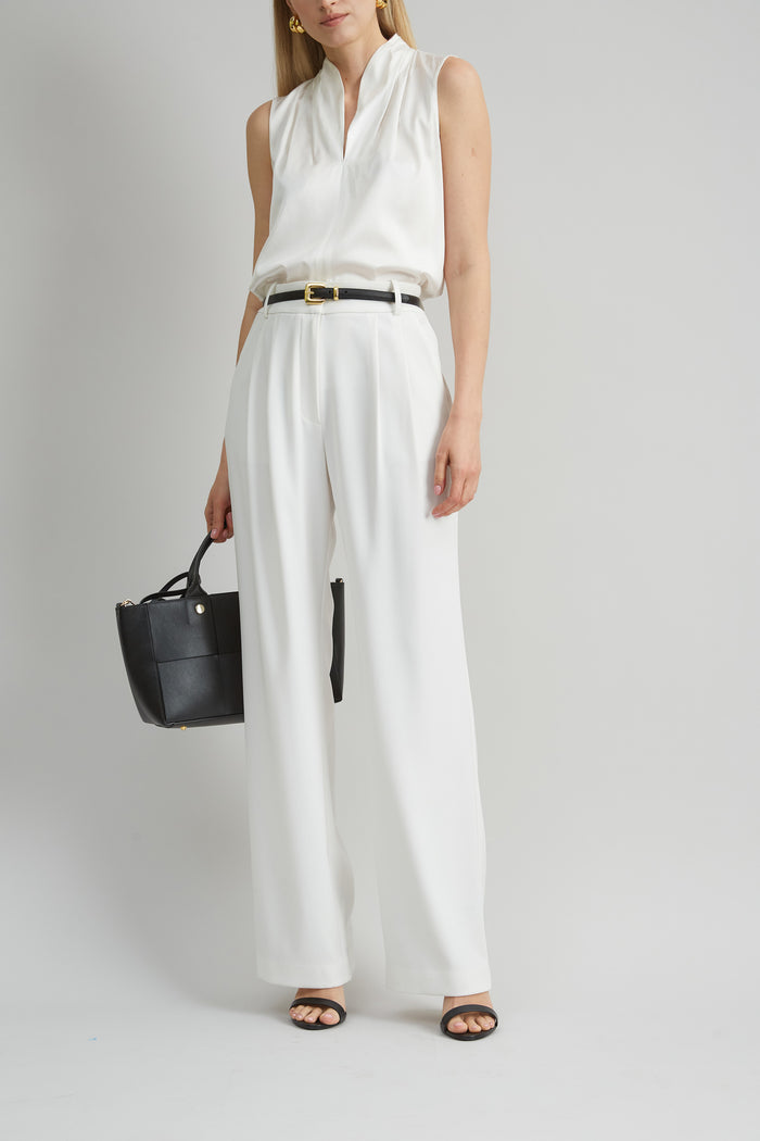 Elie Tahari Crepe Pleated Pant FOAM