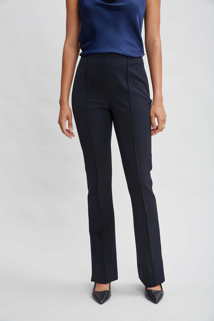 elie tahari Crepe Seam Slit Flare Pant STARGAZER