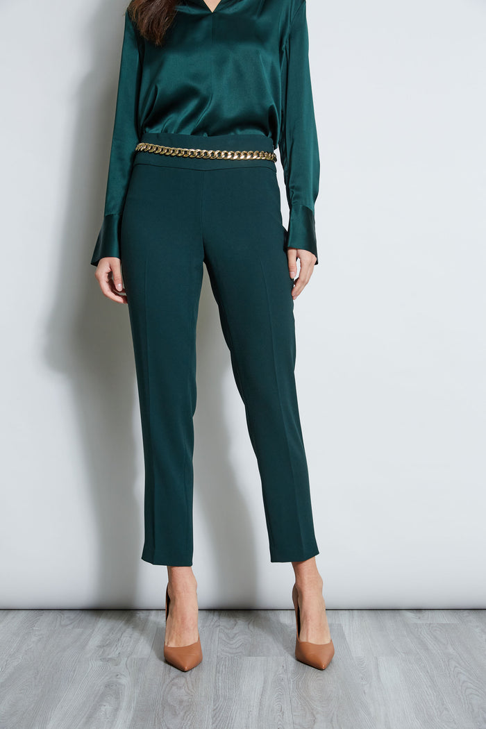 elie tahari Crepe Slim Leg Pant JADITE