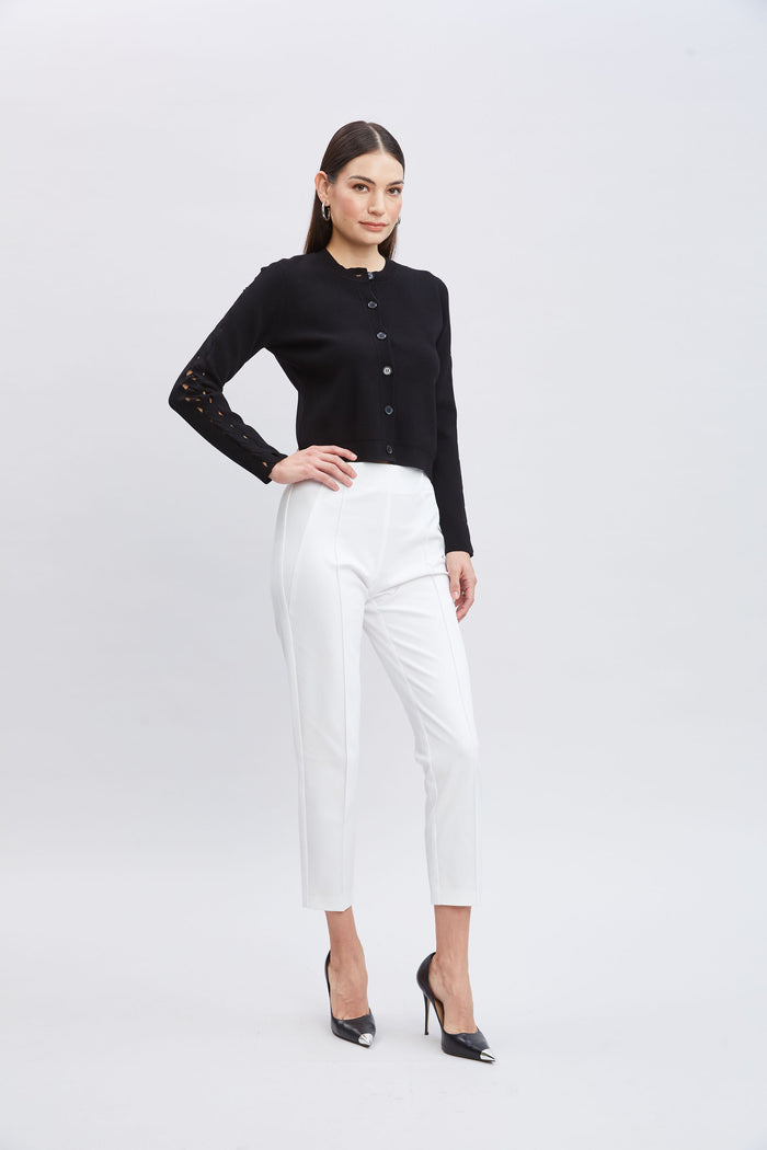 Elie Tahari Cut Out Cardigan BLACK