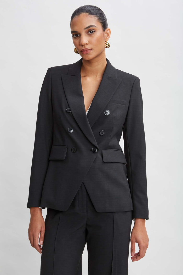 elie tahari Double Breasted Blazer BLACK