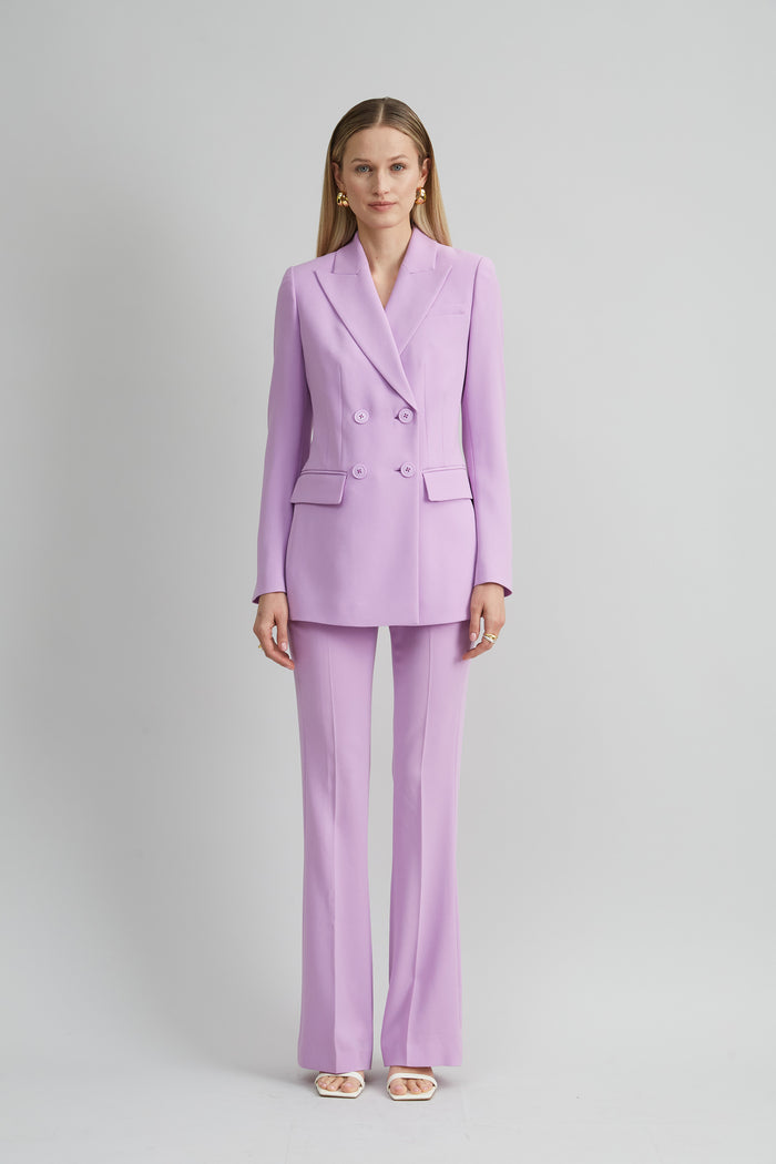 Elie Tahari Double Breasted Crepe Blazer IRIS