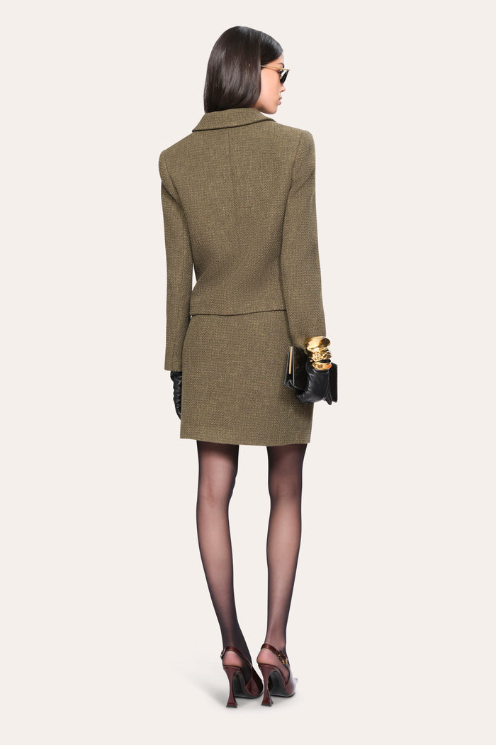 Elie Tahari Ella Tweed Jacket OLIVE