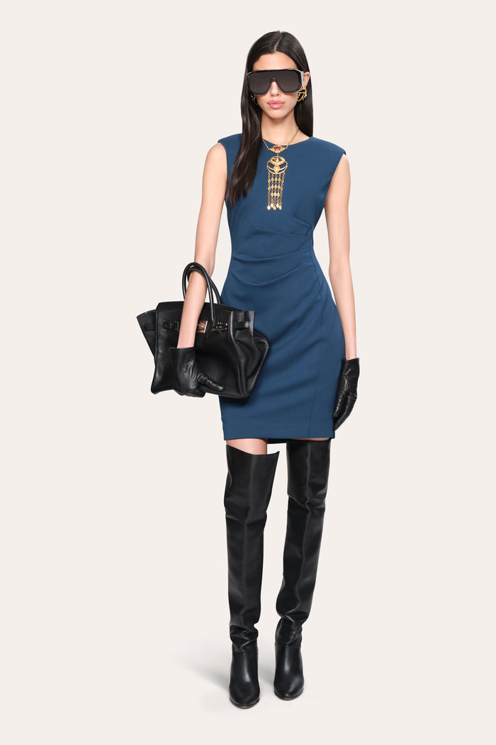 Elie Tahari Erin Ruched Dress DEEP TEAL