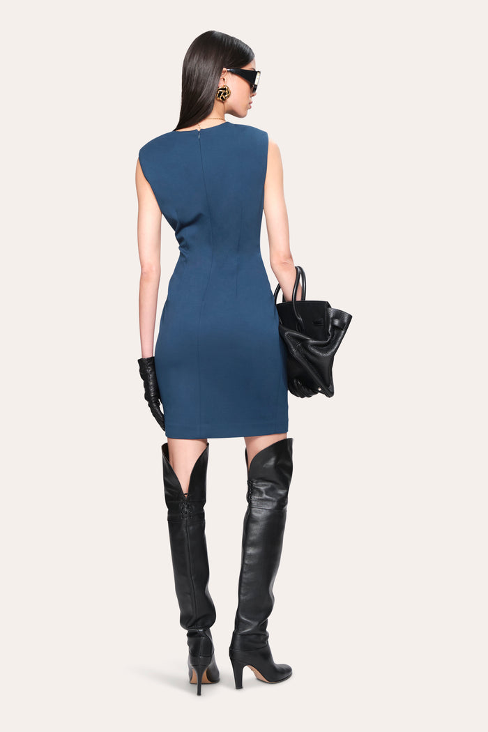 Elie Tahari Erin Ruched Dress DEEP TEAL