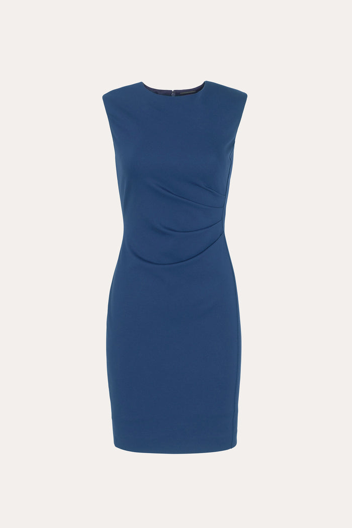 elie tahari Erin Ruched Dress DEEP TEAL