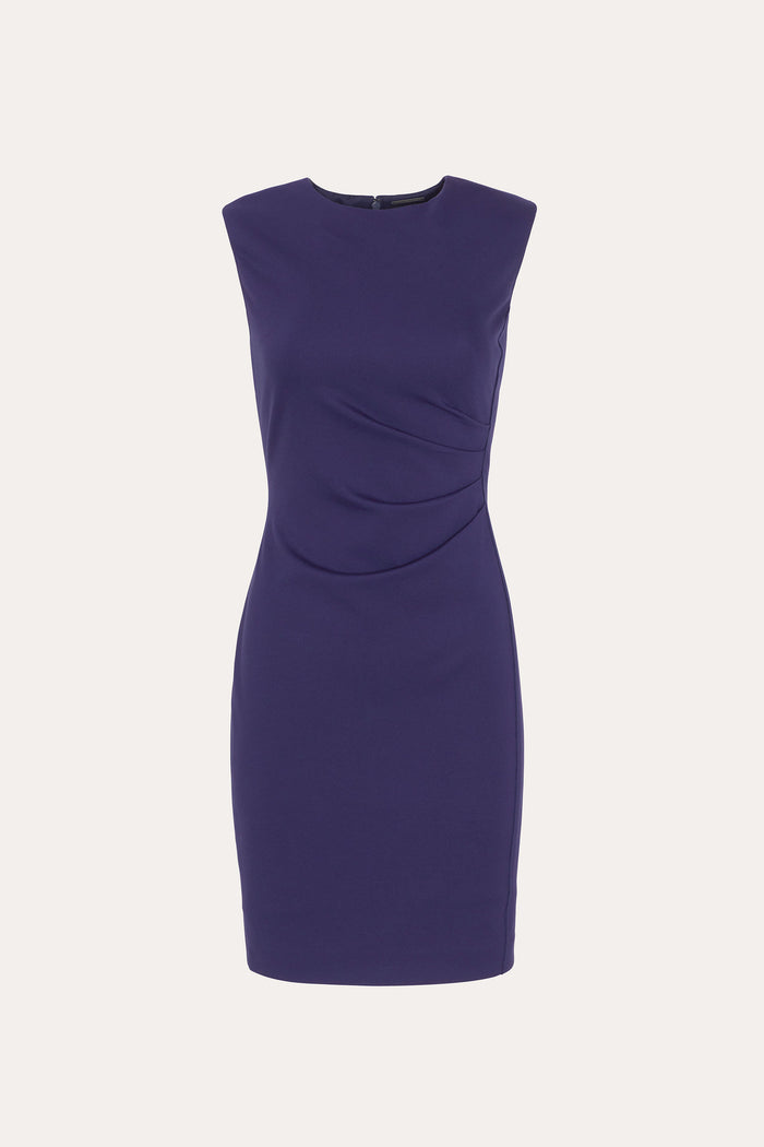 elie tahari Erin Ruched Dress STORM BLUE