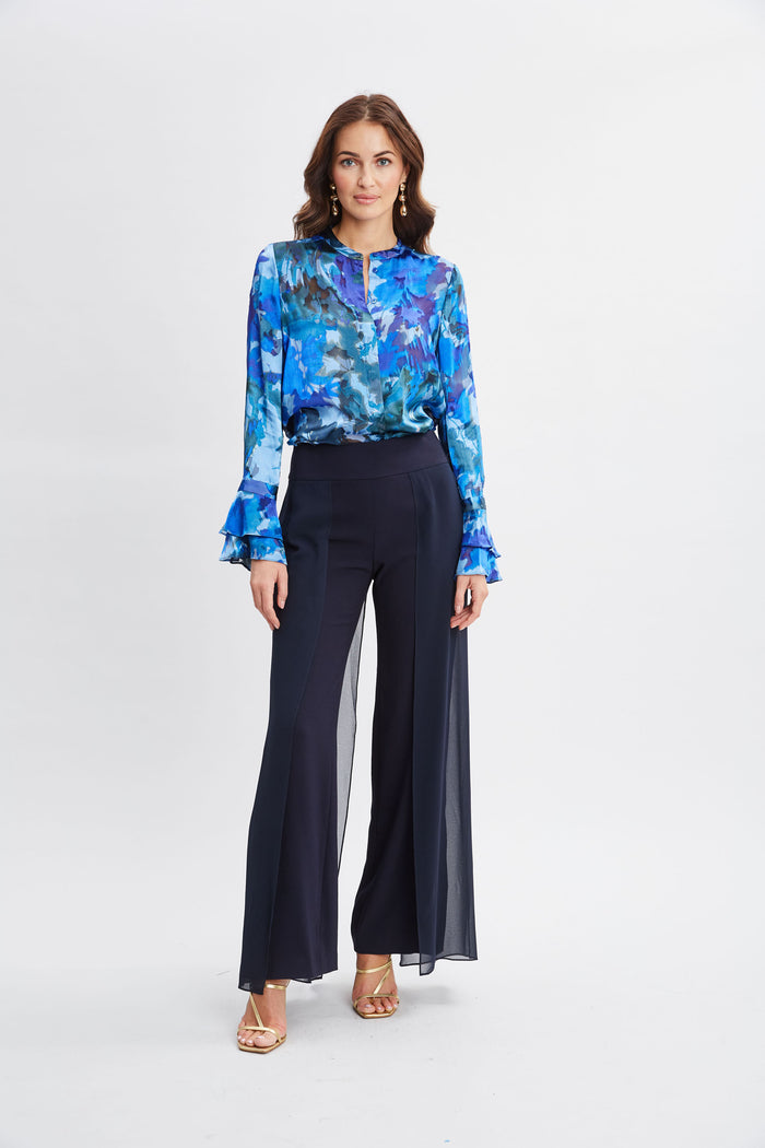 Elie Tahari Etched Garden Printed Shirt MULTI