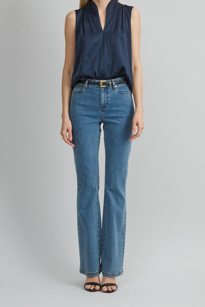 elie tahari Fit & Flare Jeans MEDIUM WASH