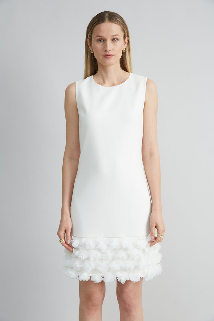 Elie Tahari Floral Hem Shift Dress FOAM