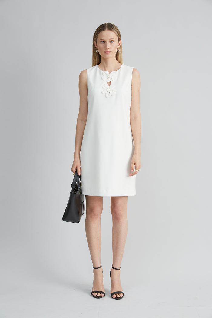 elie tahari Flower Shift Dress FOAM