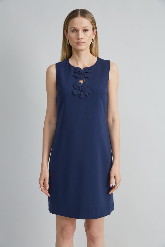 Elie Tahari Flower Shift Dress GALAXY NAVY
