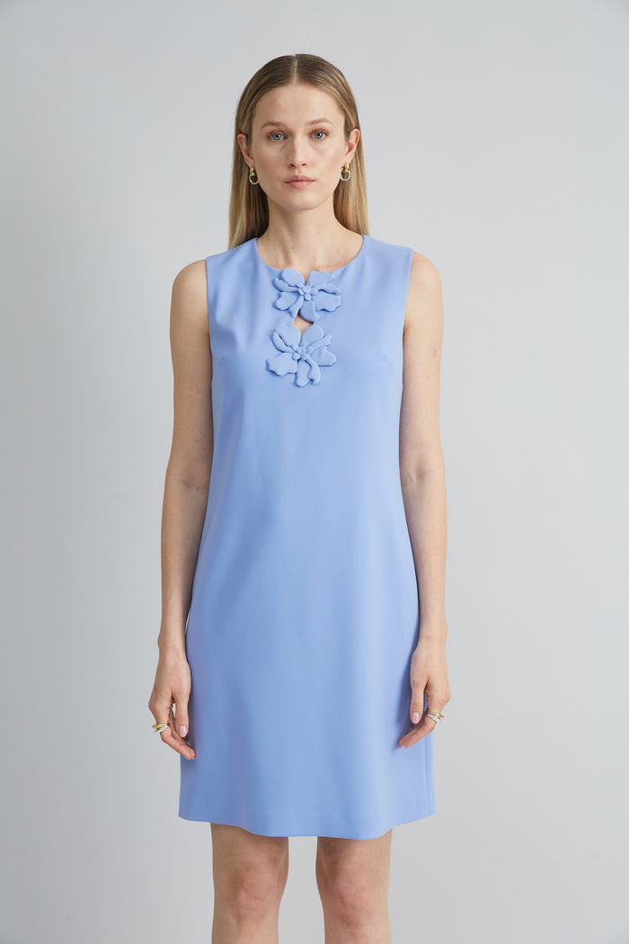 Elie Tahari Flower Shift Dress HORIZON BLUE