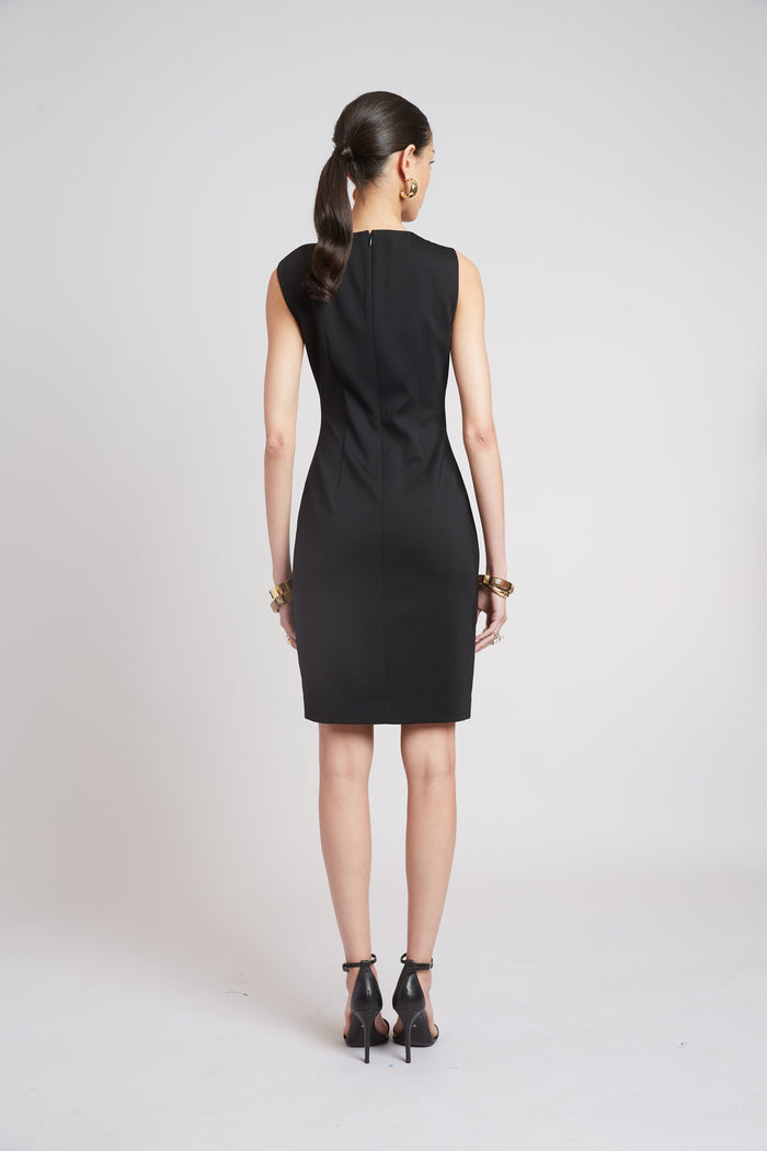 Elie Tahari Gilded Knit Dress BLACK