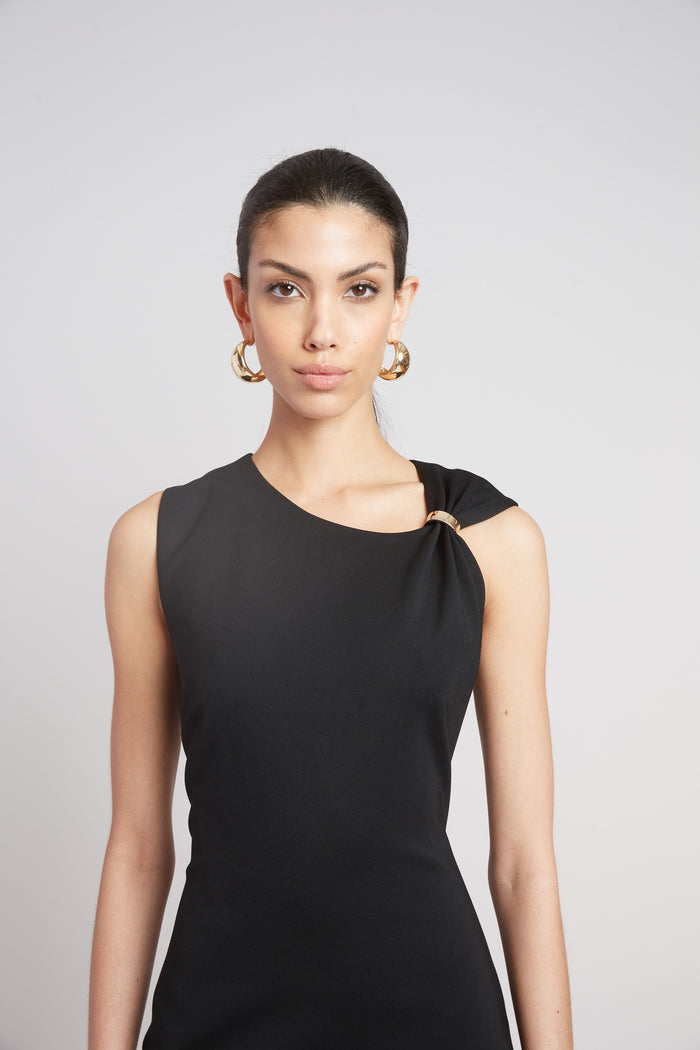 Elie Tahari Gilded Knit Dress BLACK