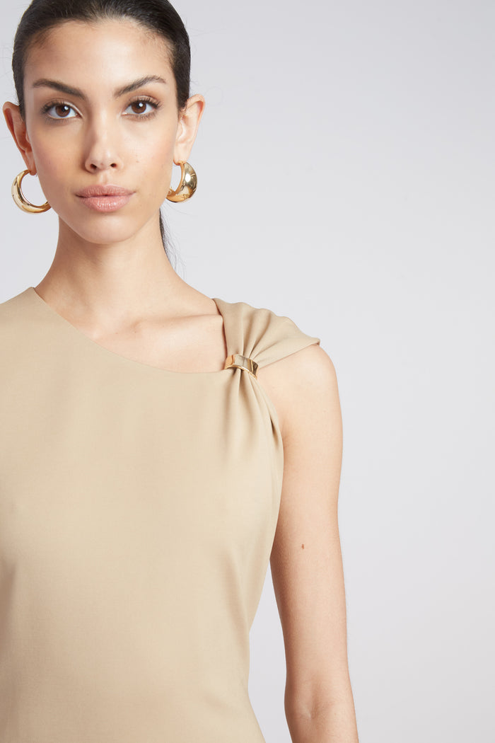 Elie Tahari Gilded Knit Dress SANDCASTLE