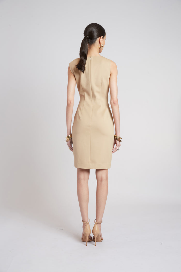 Elie Tahari Gilded Knit Dress SANDCASTLE