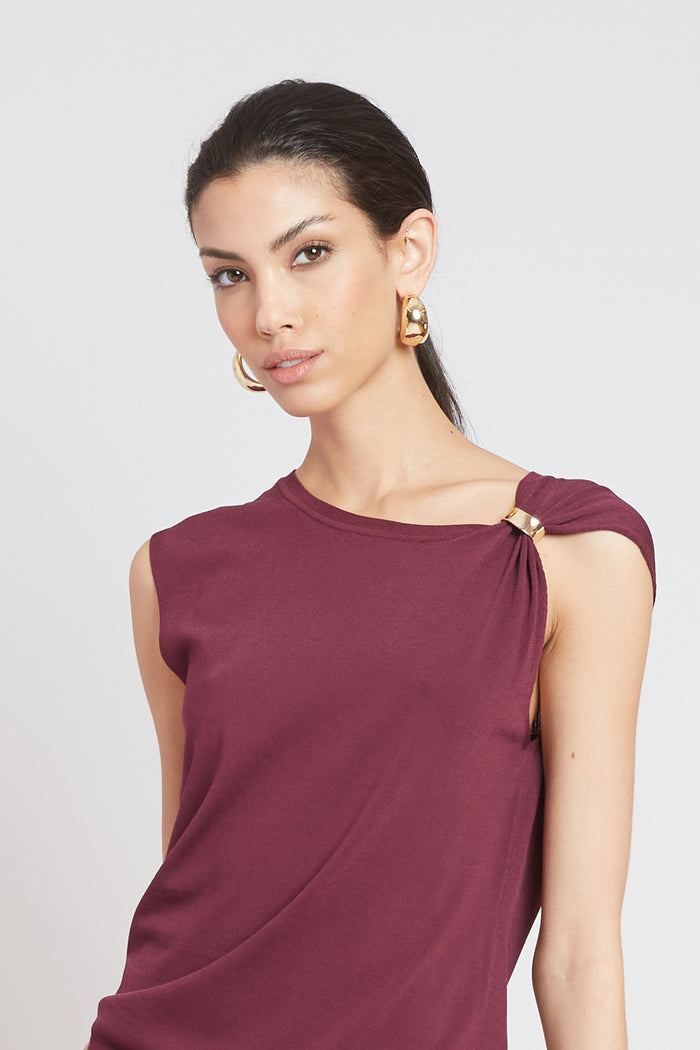 Elie Tahari Gilded Top PLUM