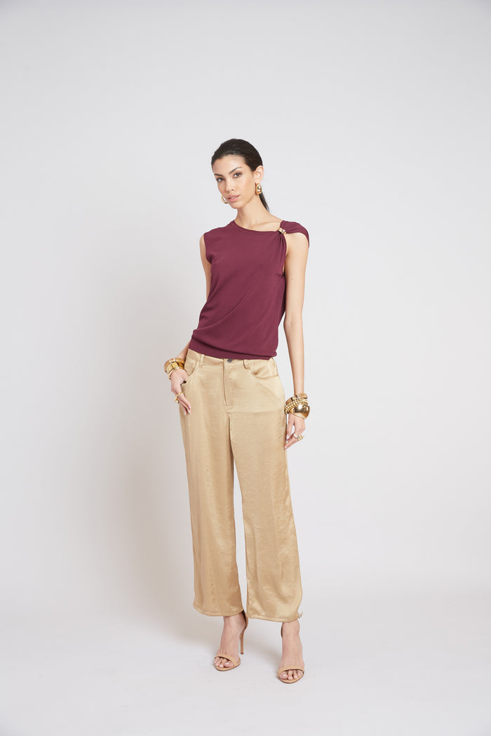 Elie Tahari Gilded Top PLUM