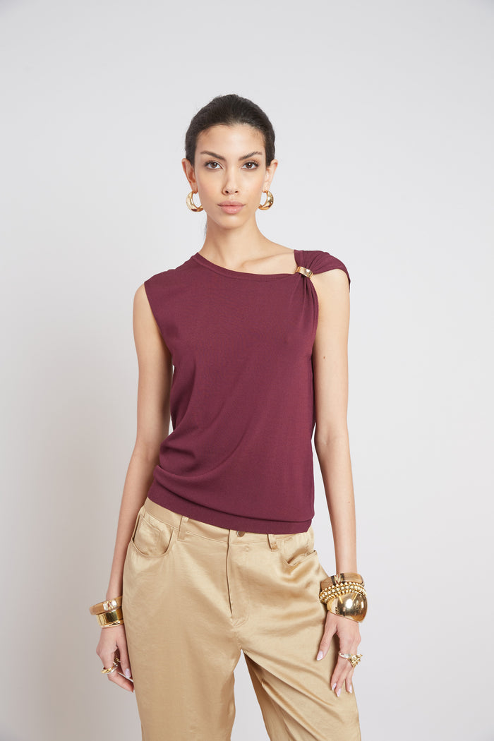 elie tahari Gilded Top PLUM