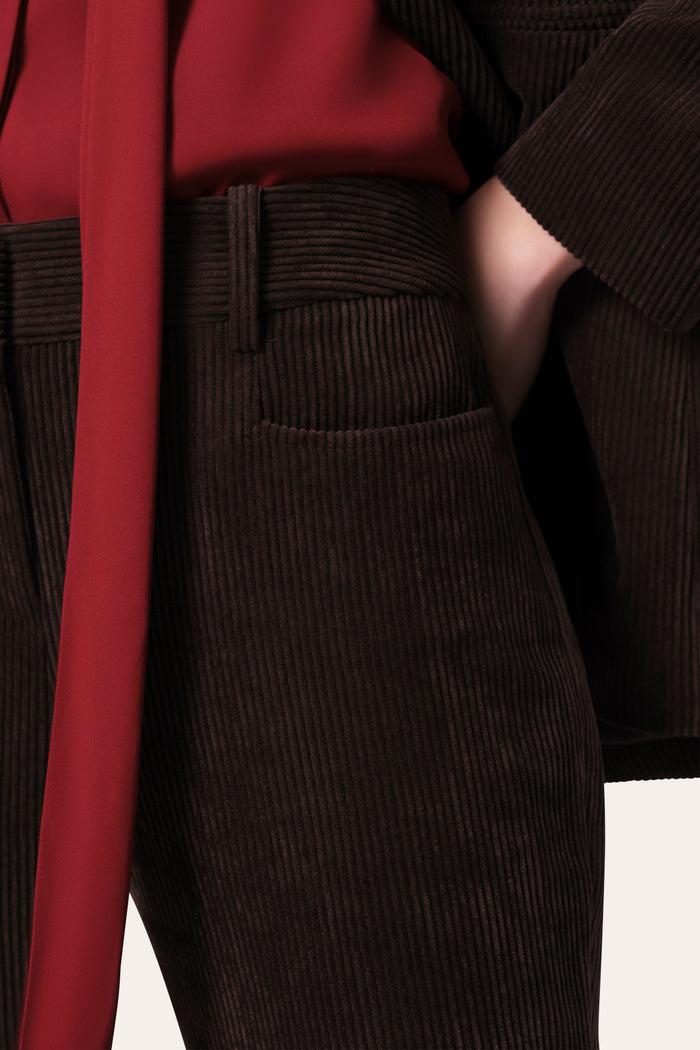 Elie Tahari Gloria Corduroy Pant WOOD