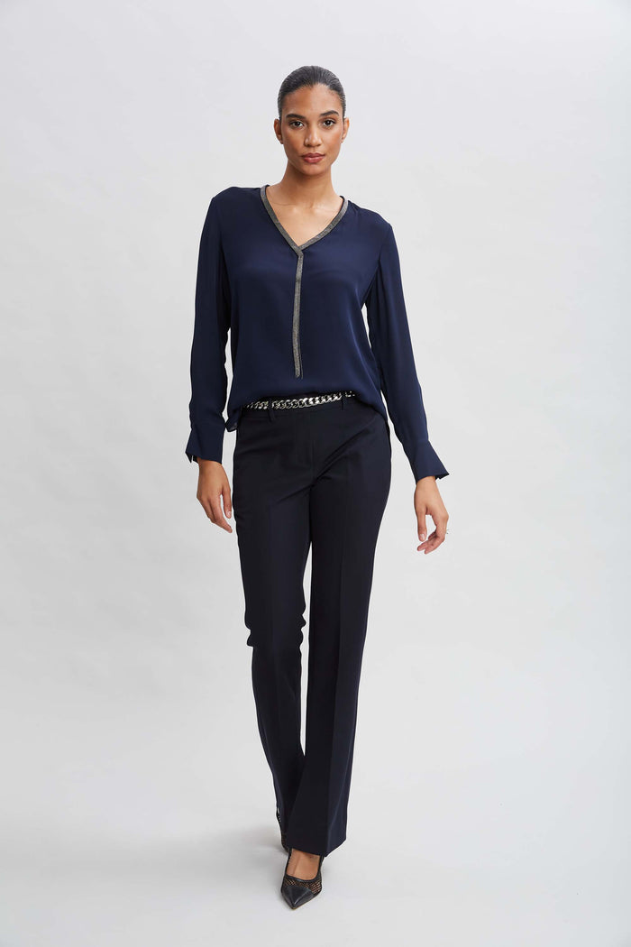 Elie Tahari Inseam Slit Flare Pant STARGAZER