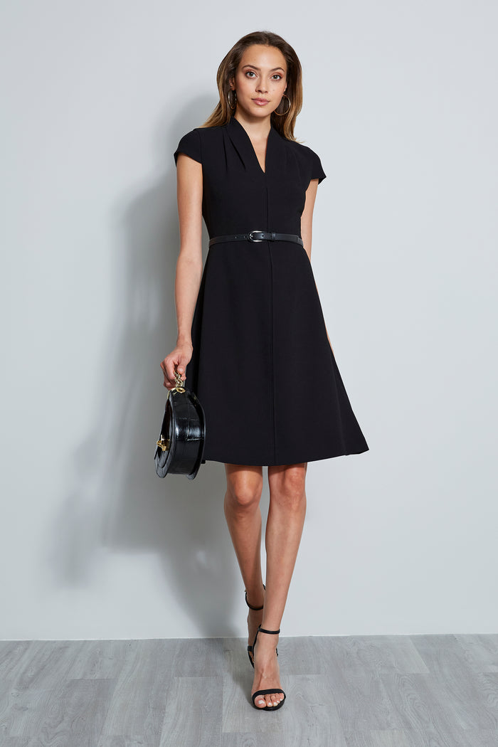 elie tahari Judith Belted Dress Black
