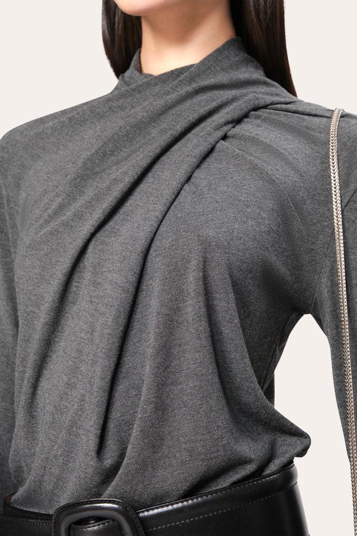 Elie Tahari Kaia Twist Knit CHARCOAL MELANGE