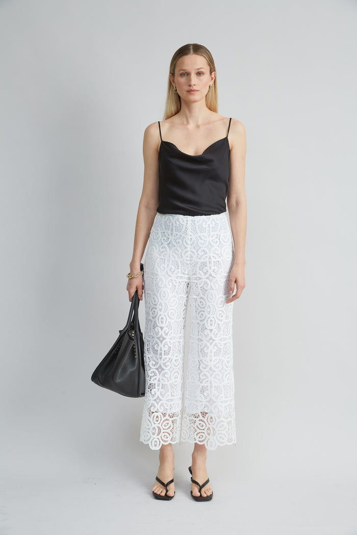 Elie Tahari Lace Palazzo Pant WHITE