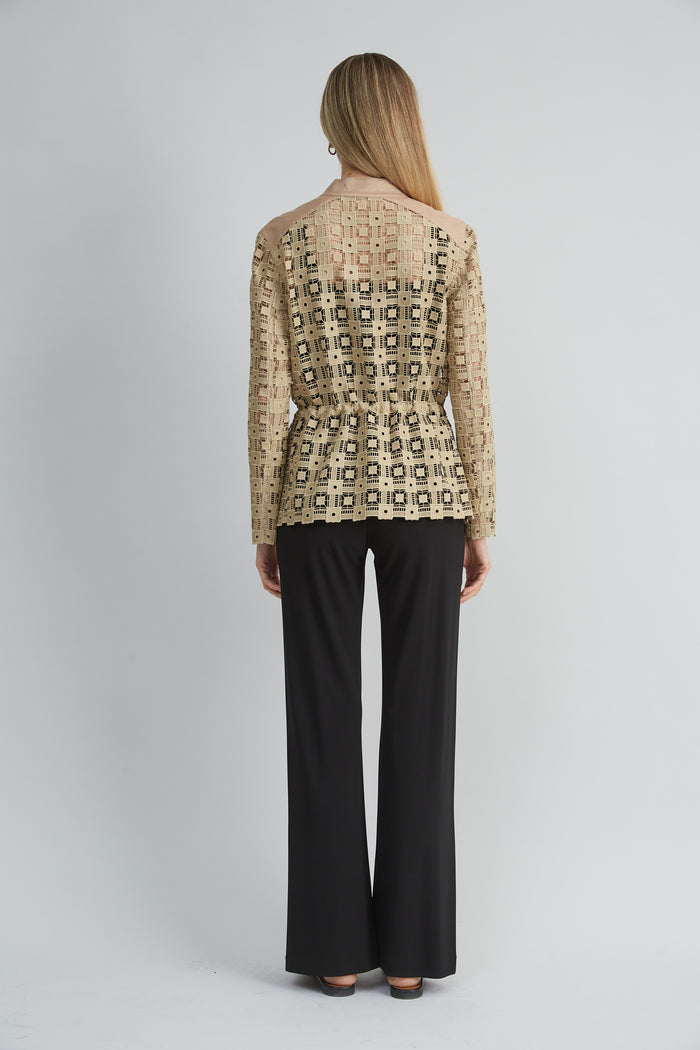 Elie Tahari Lace Utility Jacket SANDCASTLE
