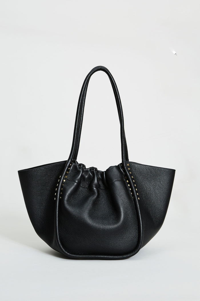 elie tahari Leather Stud Tote BLACK