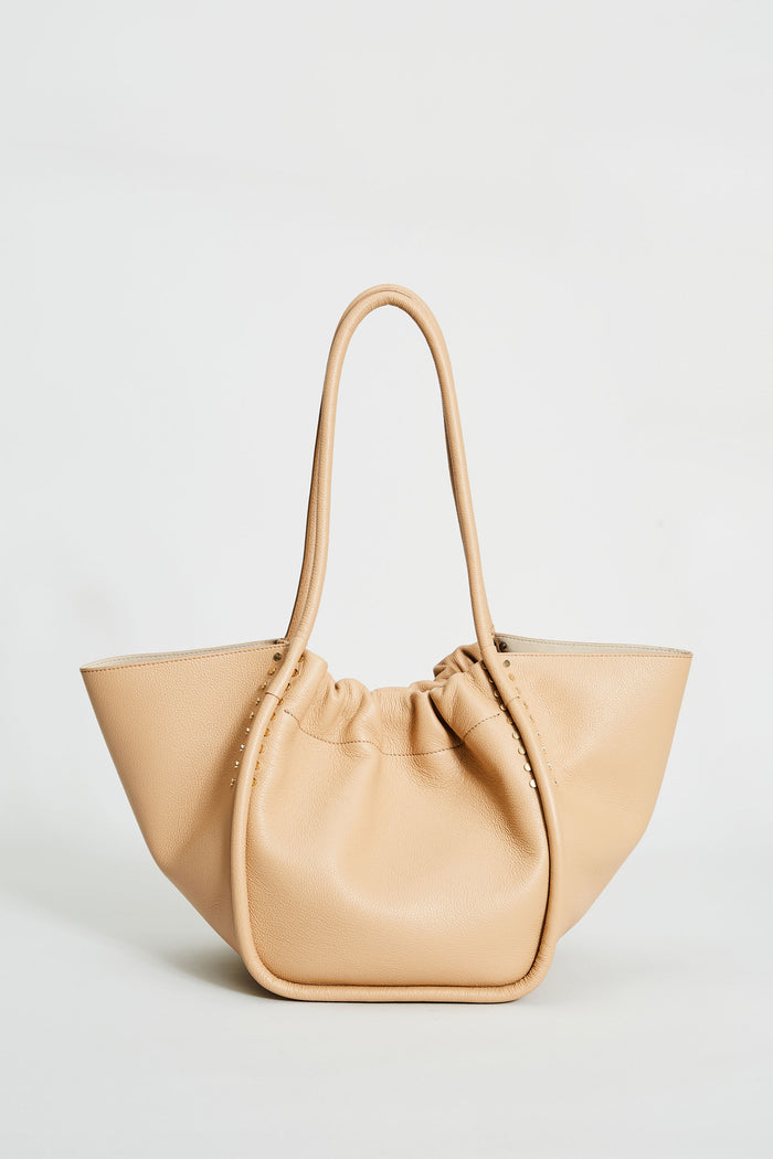 elie tahari Leather Stud Tote CARAMEL