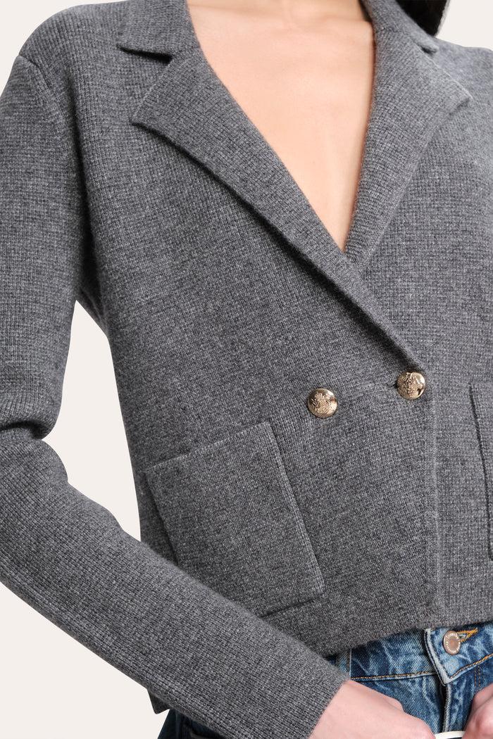 Elie Tahari Lily Knit Jacket CHARCOAL MELANGE