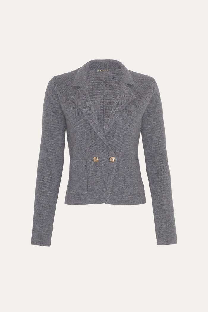 elie tahari Lily Knit Jacket CHARCOAL MELANGE