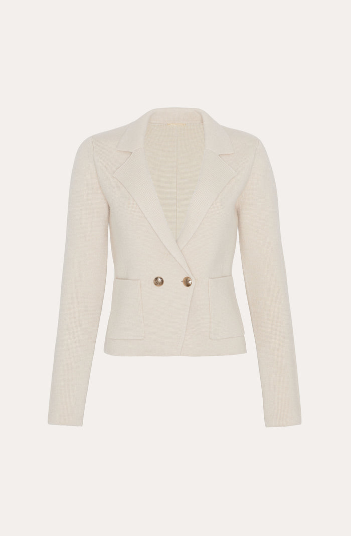 elie tahari Lily Knit Jacket FRENCH VANILLA
