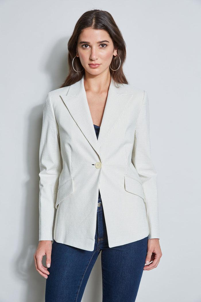 elie tahari Limani Jacket Wave/Lt Sand
